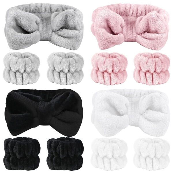 Bow Face Wash Headband + Wrist Band Set